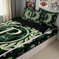 thumbnail image 3 of meiyoeat Golf Letter P Zipper Comforter Set with Fitted Sheet and 2 Pillowcases for Men Women, Sports Monogram Zipper Bedding Set, Black Reversible, 3-Piece, 3 of 6