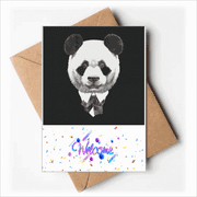Gentleman Suit Handsome Panda Treasure Welcome Back Greeting Cards Envelopes Blank
