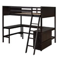 thumbnail image 3 of JERFIT Full Loft Bed with Shelves, Desk, Espresso, 3 of 10