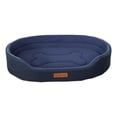 thumbnail image 4 of Cama baja del animal doméstico de los bordes delanteros, cama del perro del sofá respirable del gato del rectángulo, cama suave lavable del perrito de , azul m, 4 of 8