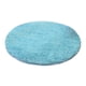 thumbnail image 5 of Alfombra de baño redonda antideslizante de microfibra peluda, absorbente, diámetro 80 cm, color azul Dia. 80cm, 5 of 5