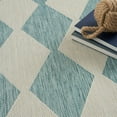 thumbnail image 4 of Nourison Positano 8' x Round Aqua Diamond Modern Flatweave Indoor/Outdoor Rug, 4 of 13