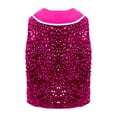 thumbnail image 3 of Doomiva Boys Girls Latin Jazz Modern Dance Vest Sleeveless Sparkly Sequins Waistcoat and Tuxedo Bowtie Hot Pink 10, 3 of 4
