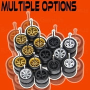 1/64 Wheels Mixed/Random Real Riders Wheels Rims Tires Set for 10 Cars 1/64 Scale (04)
