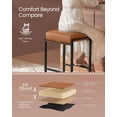 thumbnail image 4 of Collection - Bar Stools Set of 2, Counter Height Bar Stools, Synthetic Leather with Stitching, Mid-Century Modern Counter Stools, 26-Inch Tall, Kichen Home Bar Dining Room, 4 of 8