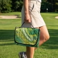 thumbnail image 3 of COEQINE Golf Cart Seat Towel Cover, Foldable with Carry Handle, Universal Fit for Most 2-Seater EZGO/Yamaha/Club Car, Quilted with 4 Front Pockets, Washable, Abstract Green Wave, 3 of 8