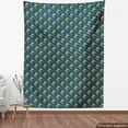 thumbnail image 3 of Ambesonne Owl Fabric by the Yard Upholstery, Birds on Branches Full Moon, 1 Yard, Dark Sky Blue Yellow, 3 of 4