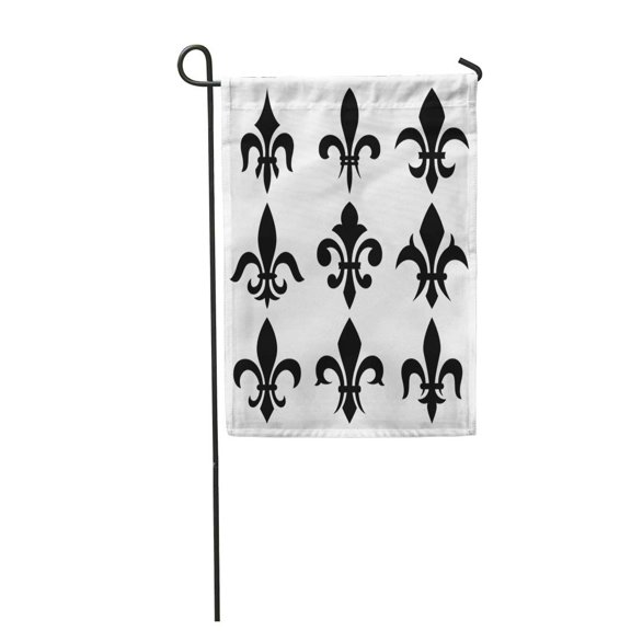 SIDONKU Pattern Fleur De Lis Lily French Renaissance Garden Flag Decorative Flag House Banner 12x18 inch
