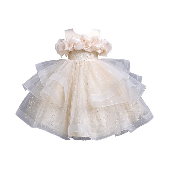 Coerni Robes de Bal Épaules Dénudées pour Filles Robes de Fête de Mariage Robe de Soirée en Sequins Tulle Tutu Robe de Princesse