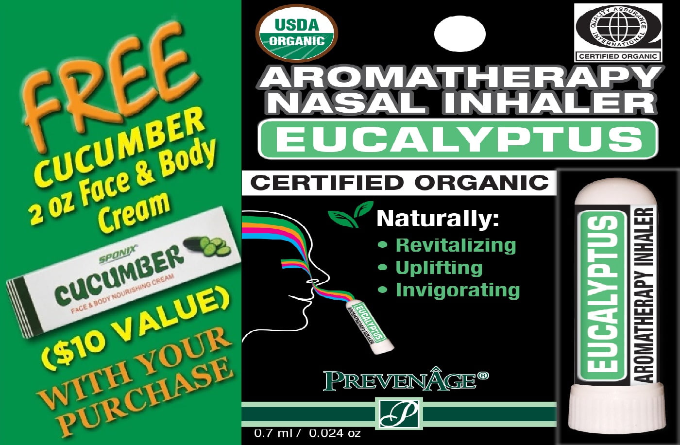 Organic Aromatherapy Eucalyptus Nasal Inhaler Made with 100 Organic