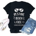 thumbnail image 1 of YourTops T-Shirt Cadeau Visage de Plage au Repos pour Femmes (US m, Noir), 1 of 2