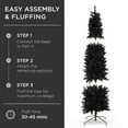 thumbnail image 5 of Best Choice Products 6ft Black Artificial Holiday Christmas Pencil Tree w/ 608 Tips, Metal Base, 5 of 7