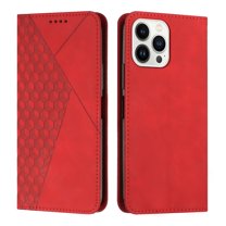 Wallet Case for iPhone 13 Pro Max, Skin-Feeling Strong Magnetic Premium PU Leather Flip Folio Cover with Credit Card Slots Holder Kickstand Shockproof Case for iPhone 13 Pro Max,Red