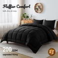 thumbnail image 2 of KINMEROOM King Size 3-Piece All-Season Down Alternative Comforter Set Deep Black (Comforter and Pillowcase Bedding Set), 2 of 8