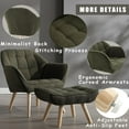 thumbnail image 6 of Guyou Faux Fur Accent Chair with Ottoman - 32" Wide Plush Lounge Chair for Living Room, Round Tufted Back Armchair, Cozy Reading Chair, Green, 6 of 7