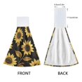thumbnail image 3 of Yayeee Kitchen Hanging Hand Towels Set of 2 with Loop Bathroom Absorbent Tie Towel, Black Sunflower Pattern, 3 of 7