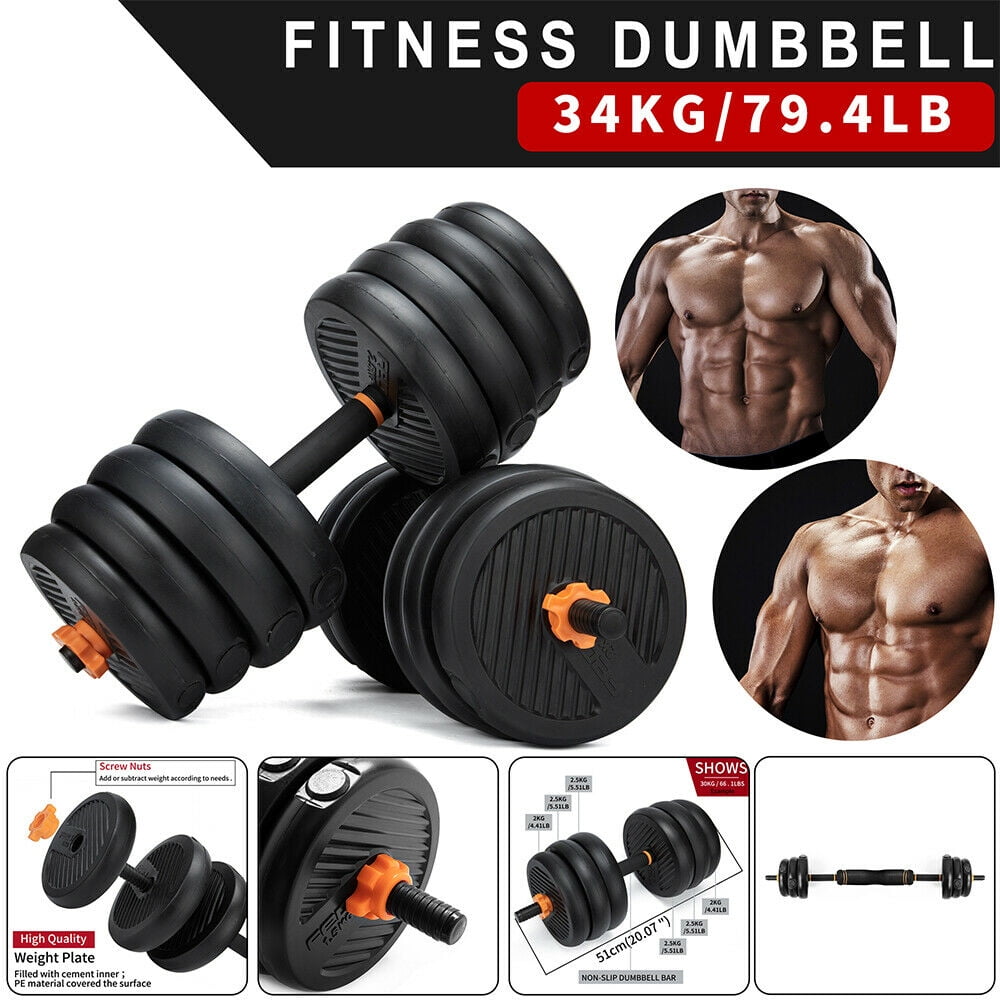 Solid Steel Weights Dumbbells Barbell Set with Connecting Rod for Home Fitness MOVTOTOP Dumbbells Set 66.14 LBS Adjustable Dumbbells Set for Women and Men