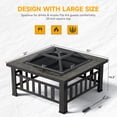 thumbnail image 6 of Lacoo 32" Patio Square Fire Pit Table for Patio Backyard BBQ, Ice Storage with Mesh Lid, Poker and Cover, Gold, 6 of 6