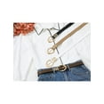 thumbnail image 6 of Women's Fashion PU Leather Belts Skinny Thin Waistband with Gold Buckle for Jeans Pants Shirts Tan One Size, 6 of 6
