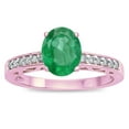 thumbnail image 3 of Star K � Oval 8x6 Genuine Emerald Channel Set Engagement Promise Ring, 3 of 9