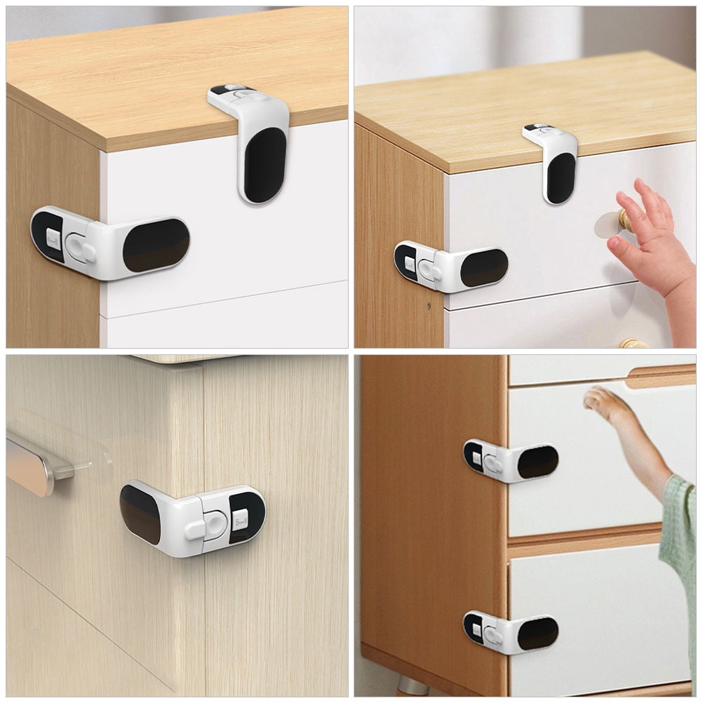 LITINKIMI 4-Pack Child Safety Cabinet Locks White ABS Material for Home Furniture and Childproofing
