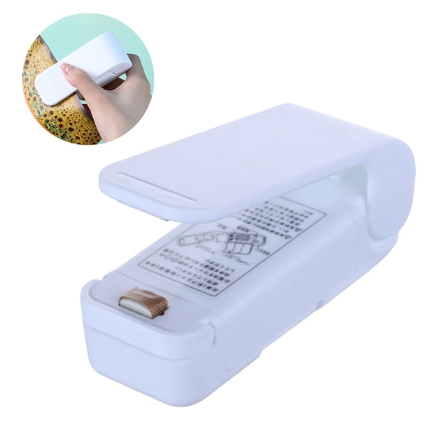 Mini Sellador Alimentos Portátil Con Batería para Refrigerios (blanco)