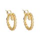 thumbnail image 1 of Pendientes de tuerca de oreja de mujer brillar chapado en oro real, 1 of 5
