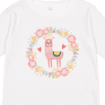 thumbnail image 4 of Inktastic Llama Rose Flower Wreath Girls Long Sleeve Toddler T-Shirt, 4 of 5
