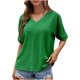 thumbnail image 2 of Fiudx Ofertas de La Semana Moda de Mujer Color Vendido Cuello Redondo Bajo La Cintura Cómoda Camiseta Suelta Blusa de Manga Corta Tops Casuales, 2 of 5