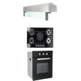 thumbnail image 1 of Campana de cocina de pared acero inox 80 cm Parrilla de gas empotrable de cristal 86 cm Horno de gas empotrable THORY 80 CERES MOTRIX ODIPO Campana Slim bajo alacena con parrilla de empotre cristal y horno cristal, 1 of 1