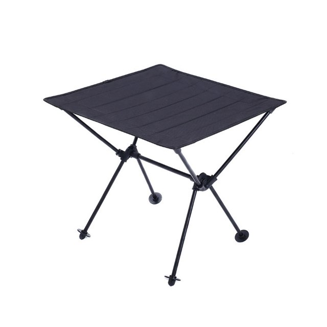 Sonducket plegable portátil para acampar al aire libre, aleación de aluminio, Picnic, barbacoa, escritorio de ocio Kits de desorden para acampar negro
