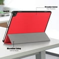 thumbnail image 4 of ELEHOLD Folding Rugged Case for Amazon Fire Max 11 Tablet (13th Generation, 2023 Release) PU Leather Case Trifold Kickstand Magnetic Auto Wake/Sleep Folio Slim Shockproof Case, Red, 4 of 11