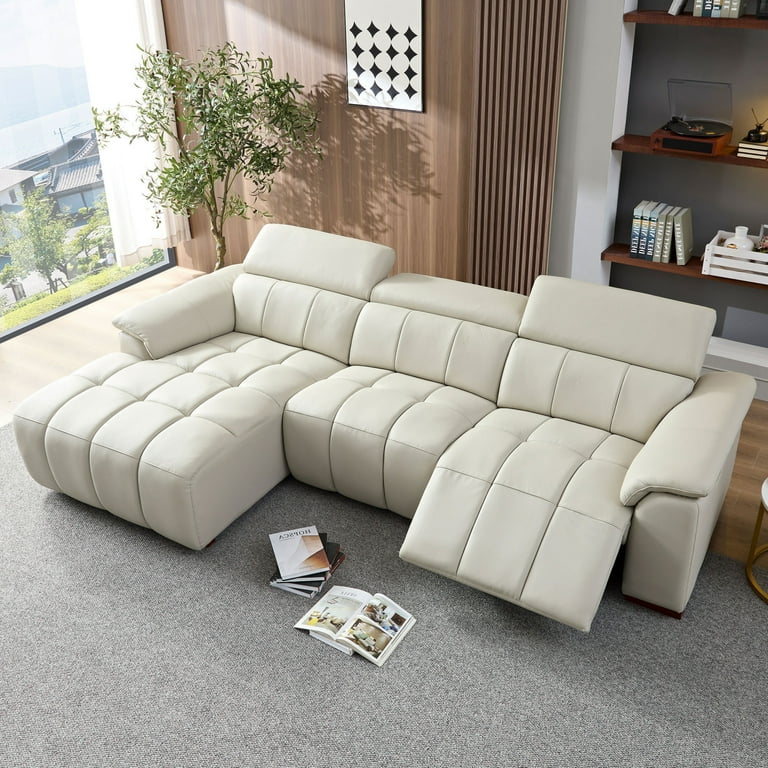 Three Piece Indoor Beige Genuine Leather Five Person Seating Set Three Piece Indoor Beige Genuine Leather Five Person Seating Set