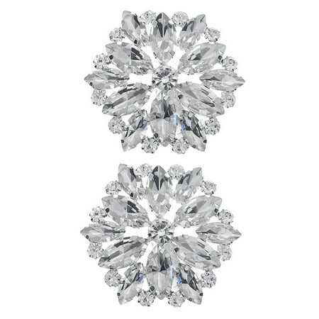 Raindrops Rhinestone Shoe Jewelry Charms Clip Diamond for Women Dress Buckle Banquet Silver