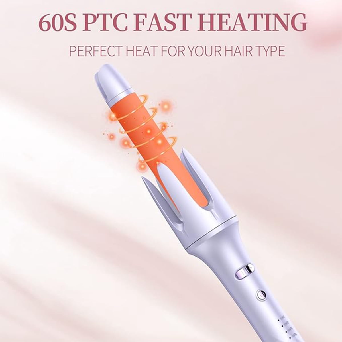 Automatic Curling Iron, Negative Ion Hair Curling Wands with 3 Temperature & Automatic Shut-Off & 30s Fast Heating, Portable Anti-Tangle Rotating Curling Iron for Hair Styling for Home Travel (US)