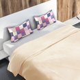 thumbnail image 5 of Yayeee Pillowcase King Size Set of 2 Satin Wrinkle Resistant Pillow Case, Pink and Purple Plaid Pattern, 5 of 7