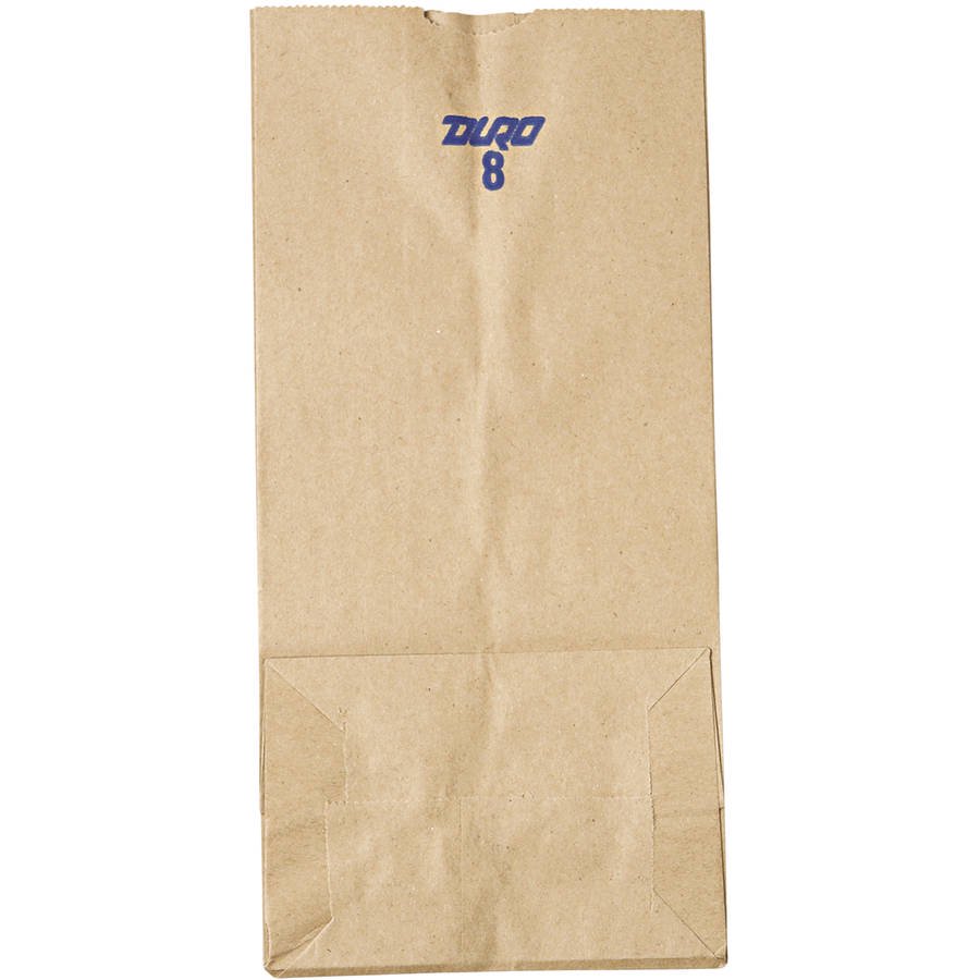 Kraft Gusset Fold Top Paper Bags, Brown, 500 Ct