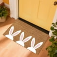 thumbnail image 4 of Easter Door Mat for Front Door Welcome Mat with Colorful Bunny Design Outdoor Indoor Doormat Easter Decor for Porch Three White Bunny 23 In, 4 of 6