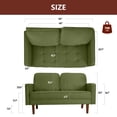 thumbnail image 5 of Znerfarg 56" Square Arm Velvet Loveseat,Couch with Solid Wood Frame, Easy Assembly,for Guest Room, Teenager's Room, and Small Apartment,31.1" H x 56" W x 29.7" D, 5 of 8