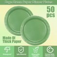 thumbnail image 3 of 50Pcs Sage Green Paper Plates - 9\u201d Round Bulk Dinner Plates for Spring Summer Daily Use Holiday Picnic Celebrations, 3 of 8