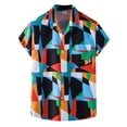 thumbnail image 1 of Camisas Para Hombre Manga Larga Negra Camiseta de verano a la para hombre, camiseta informal holgada de playa hawaiana , camiseta de manga corta con botones y bolsillo (Black, M), 1 of 6