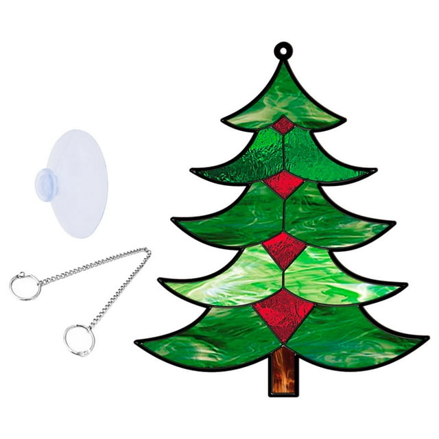 Christmas Tree Hanging Ornament Party Pendant Hanging Acrylic Decor for Windows Doors
