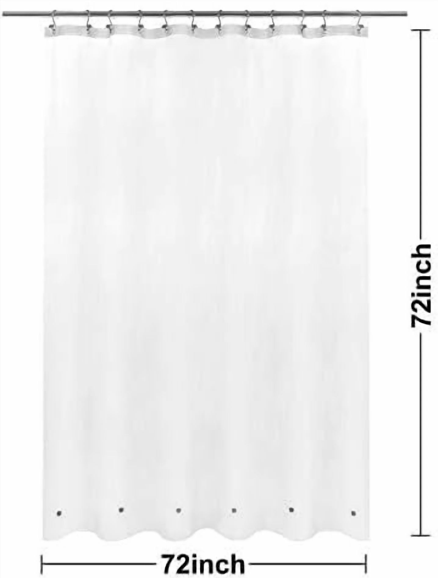 Frosted Shower Curtain Liner with 6 Magnets - Waterproof PEVA Shower Liner for Bath Tub, 72" x 72" Standard Size, PVC Free, Metal Grommets - Frost, 72x72