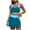 Sky Blue, variant on Erwazi Women's Color Block Tankini 2 Piece Swimsuit Set High Waisted Swim Trunks Set