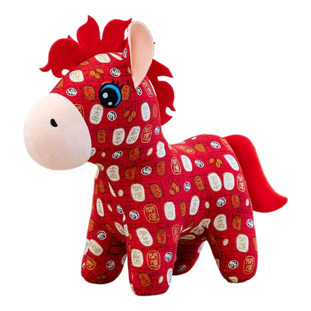 Escultura de juguete de caballo de peluche para el Festival de Primavera, ideal para restaurante, dormitorio y hogar. Estilo C 15 cm