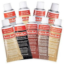 AMACO Rub n Buff Wax Metallic Finish 9 Color Kit - Antique Gold European Gold Grecian Gold Autumn Gold Gold Leaf Spanish Copper Silver Leaf Ebony Pewter - 9 Rub and Buff Gilding Wax 15ml Tubes
