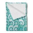 thumbnail image 2 of Ocean Soft Flannel Fleece Throw Blanket, Abstract Swirled Sea Waves Pattern Spiral Forms Marine Theme Curvy Aquatic Artwork Print, Cozy Plush for Indoor and Outdoor Use, 50" x 60", Aqua, by Ambesonne, 2 of 5