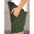 thumbnail image 5 of FAIWAD Women Shorts Elastic High Waist Drawstring Lounge Shorts Rolled Hem Summer Streetwear Shorts with Pockets, 5 of 6