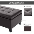 thumbnail image 6 of HomCom Large 51" Tufted Faux Leather Ottoman Storage Bench - Dark Brown, 6 of 19