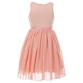 thumbnail image 2 of Big Girls' Embroidery Lace Pearl Trim Chiffon Holiday Party Flower Girl Dress Blush 12 (J21KS21), 2 of 3